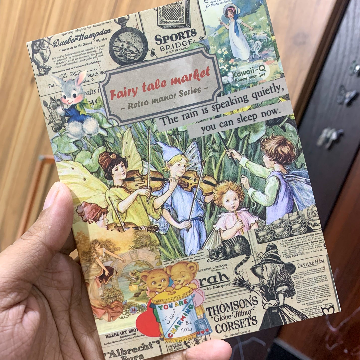KQ0084FTM Fairy tale Market Booklet (Retro Manor Series) | 20 Sheets. Vintage Sticker Book