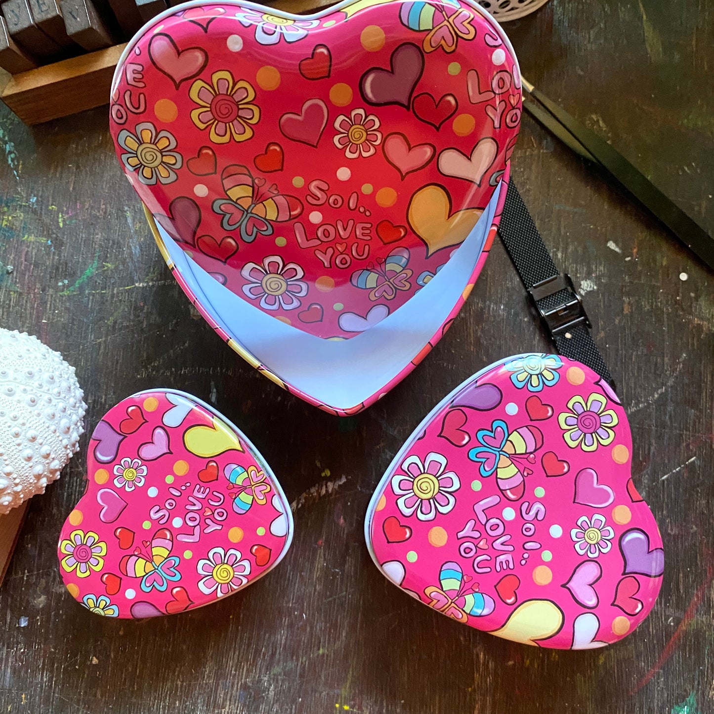 Heart Shaped 3in1 Metal Multipurpose Box | Box1 -12.5cmx5cm | Box2 - 10cmx4cm | Box3 - 8cmx3cm | Gift Box | Jewellery Box