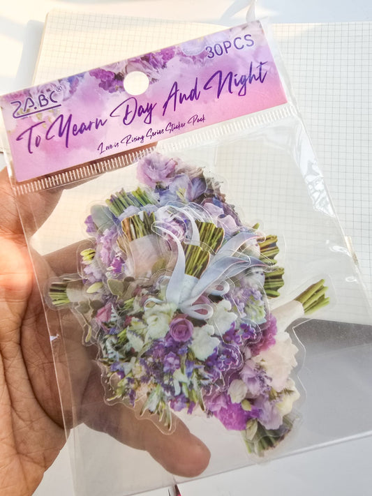 AYSQ0601 - sticker pack love four series waterproof pet laser shell DIY hand account material 30