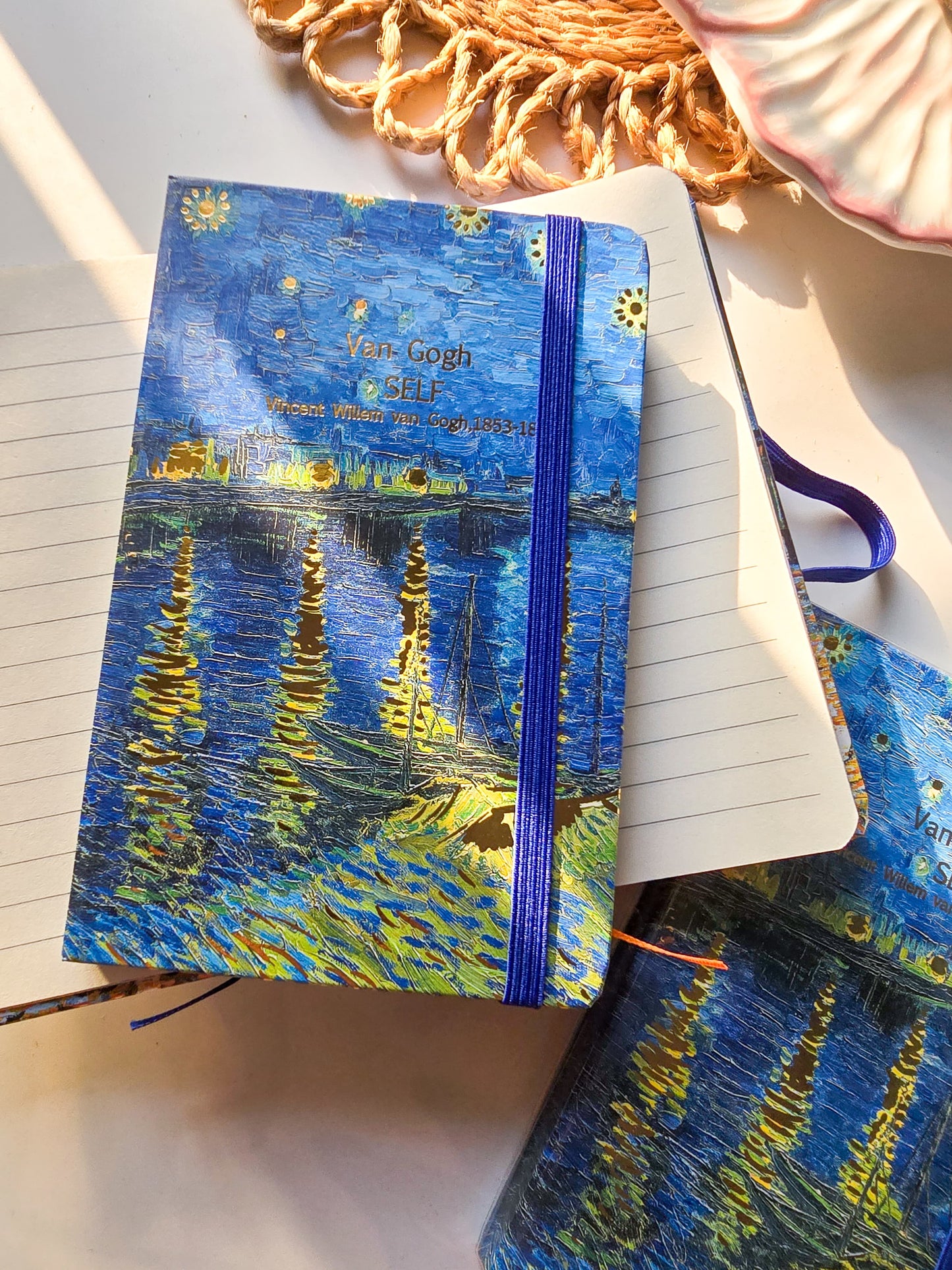 5702-22 C Van Gogh A6 Notebook Journal | Diary 80 page Ruled | Hard Cover | Natural Shade Pages