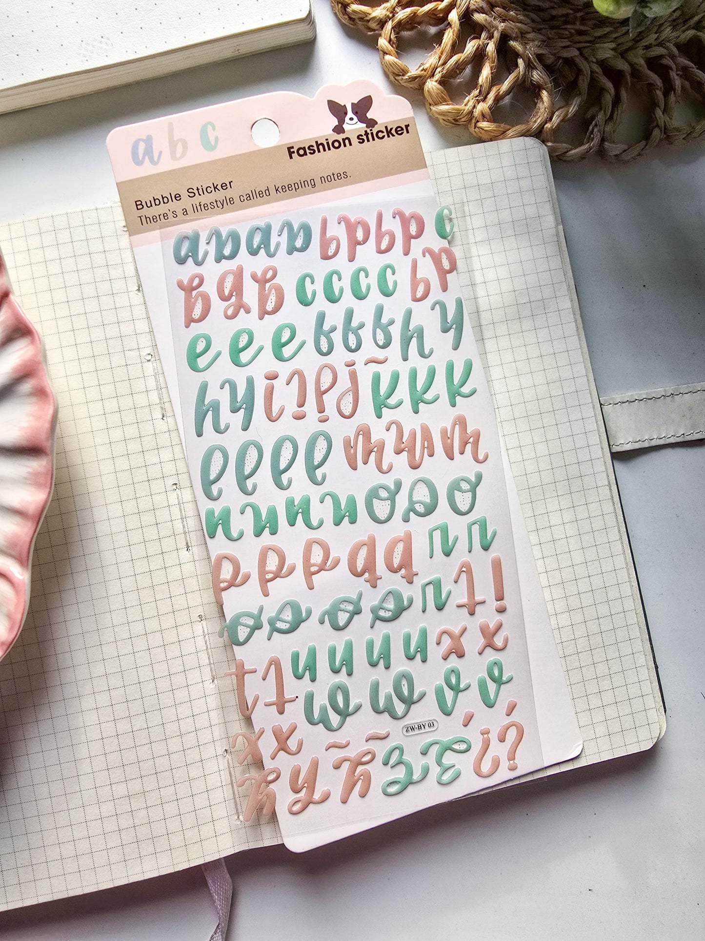 ZW-BY03|G-9| Alphabet sticker Colourful F 1 Sheet