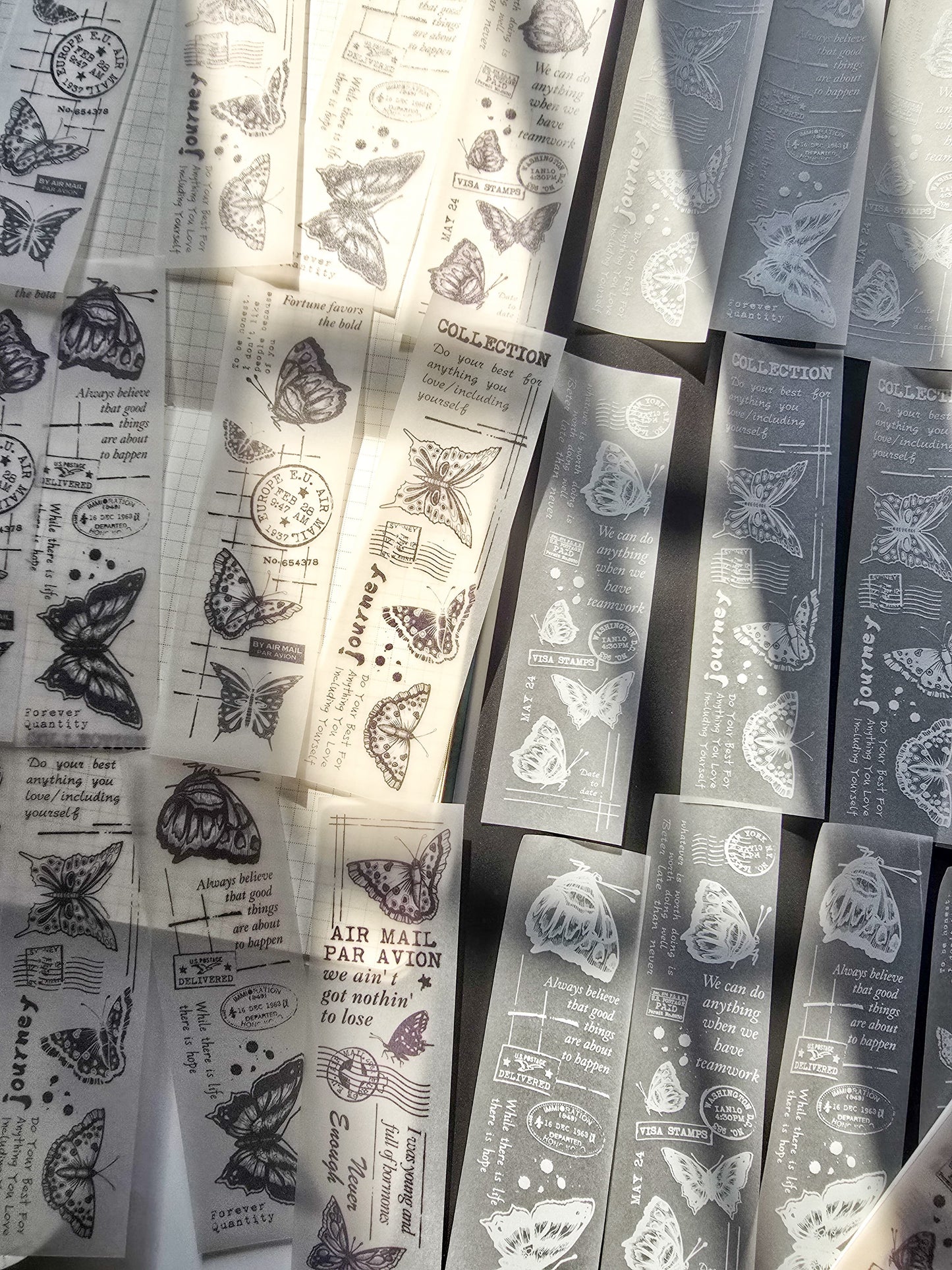 NNHY804 - sticker this murmur flower series creative retro sulphuric acid paper white ink hand account material 30 sheets into