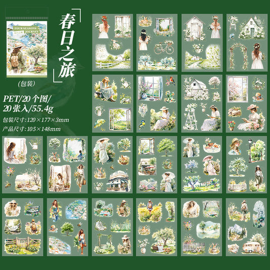 Sjzl001 PET Sticker Book | Girl Travel Journal Book |  105x148mm 20 sheet