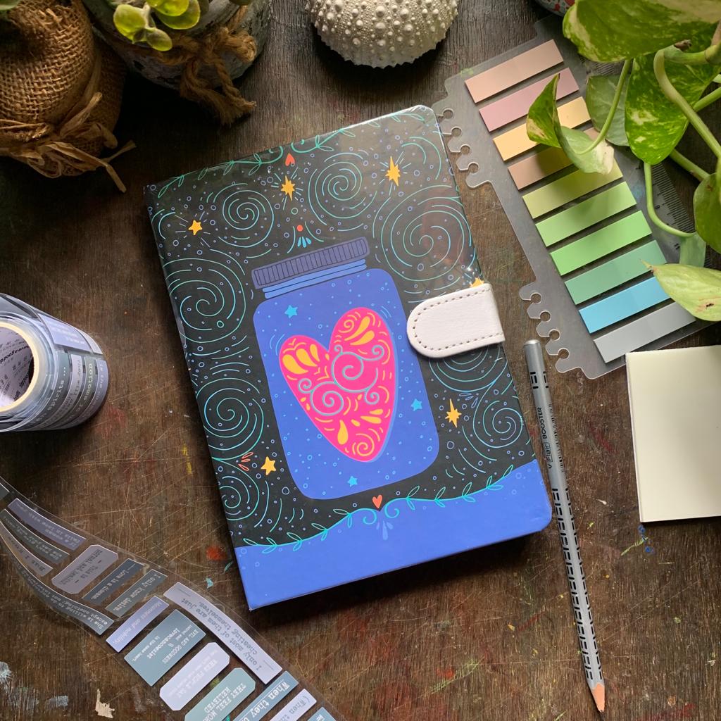 Magnetic Notebook A5 Ruled Paper Natural Shade| Pages 256(128*2) | N32K90019