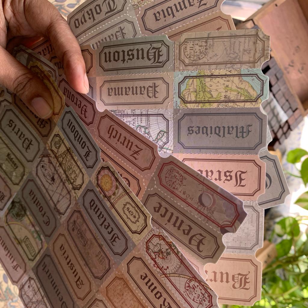 SGTZ12490 Vintage Tag Sticker Sheet 4Pc