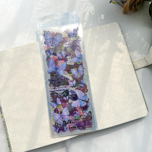 CYLG603 - sticker colorful wings streamer series butterfly cutting film hand account pet creative hand account material sticker