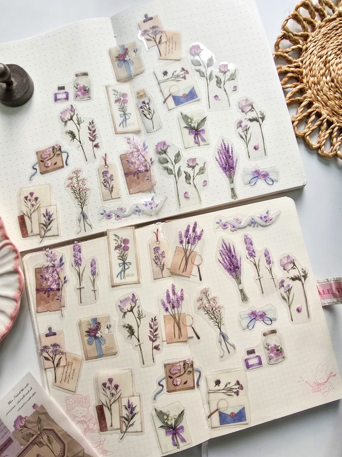 TZB-0675 Aesthetic Stickers |Transparent Pet Sticker|Journal Sticker 40 Pcs