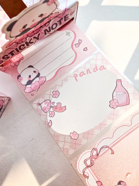 Km2758#4 - 1 pc Kawaii Sticker Roll Pink | 48 pcs Stickers | Pet Transparent Stickers | Panda