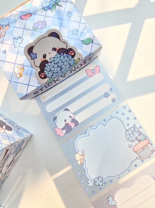 Km2758#3 - 1 pc Kawaii Sticker Roll Blue | 48 pcs Stickers | Pet Transparent Stickers | Panda