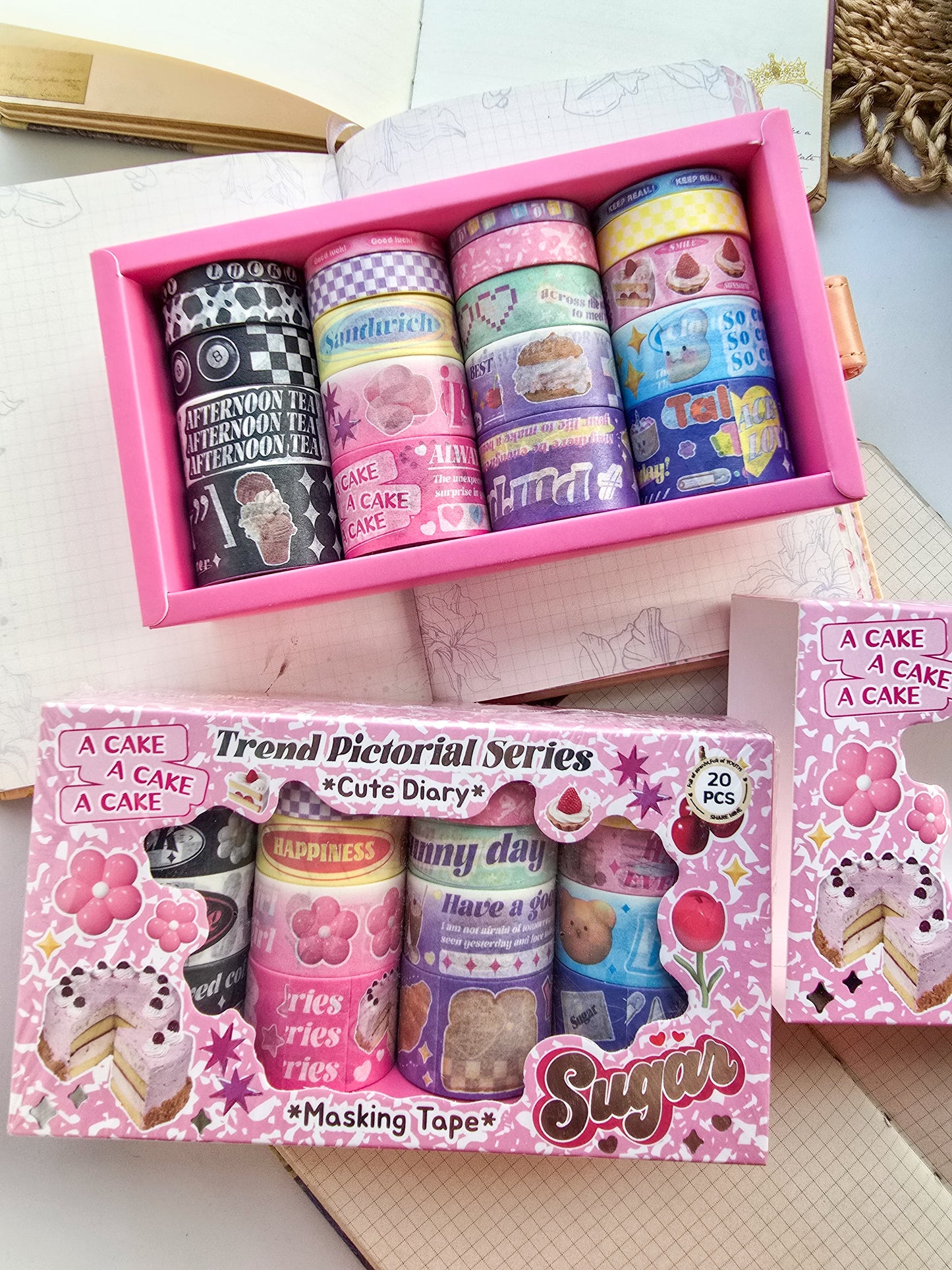 #12 Washi Tape Set of 20 Washi tapes | Japanese Washi Paper | 2 Meter each