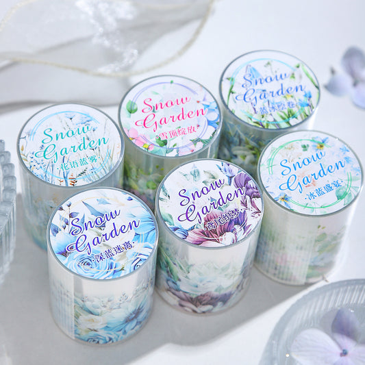 MHD-XYHY004-Floral Theme Transparent PET Sticker Roll | 50 mm | 2mtr