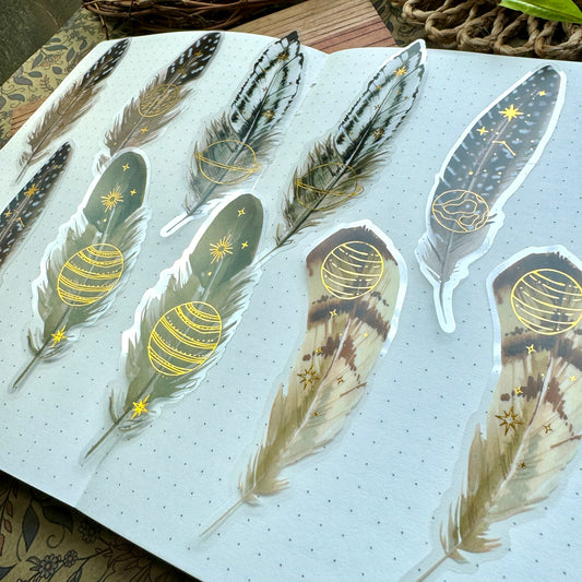 Tz2207zzr -g Transparent Pet sticker foil Feather collection Big | 10 pc