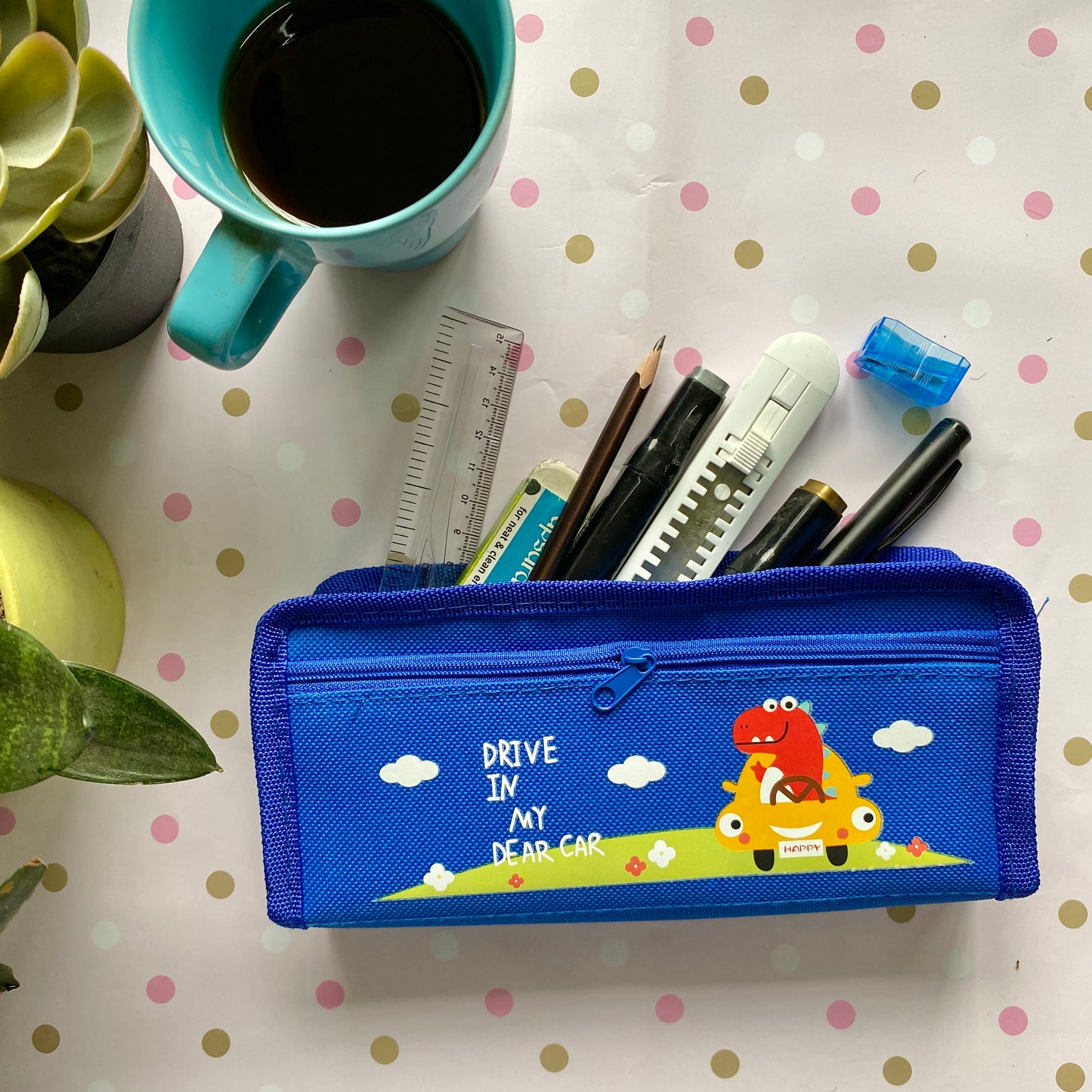 Pencil bag blue | size- 21x9x5 cm