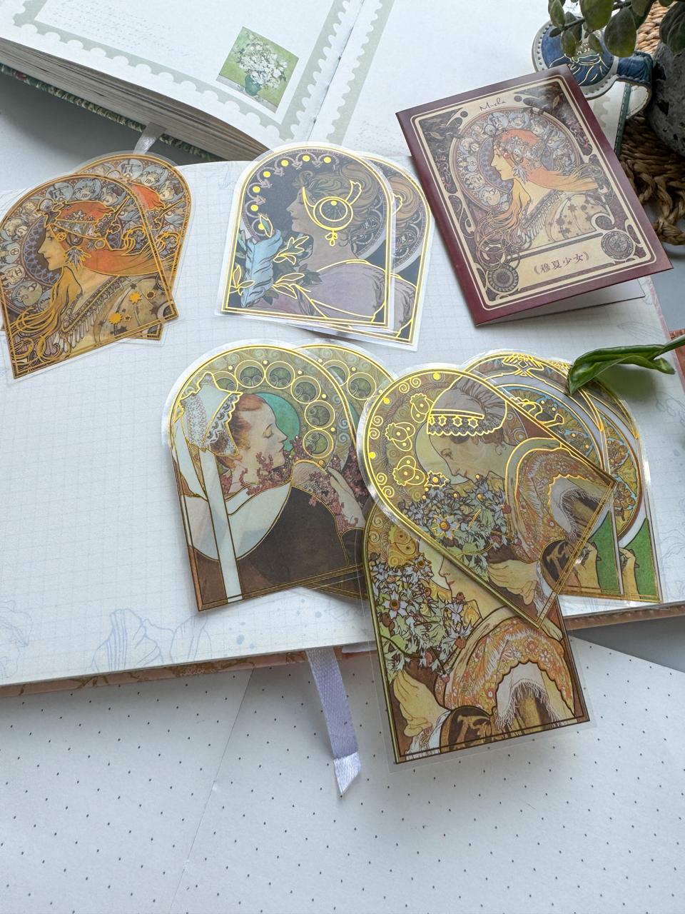 MHD-MXSN005-Vintage Character Transparent Stickers | 5 Designs 2 Each | 10 Stickers Total