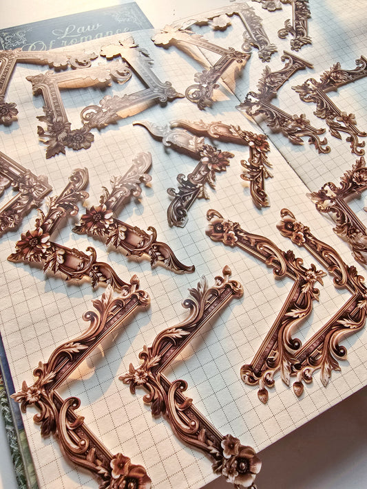 MG033-0845-Yan Ji sticker pack Romantic Rule series Retro Baroque notebook material 20 pieces into 6 options