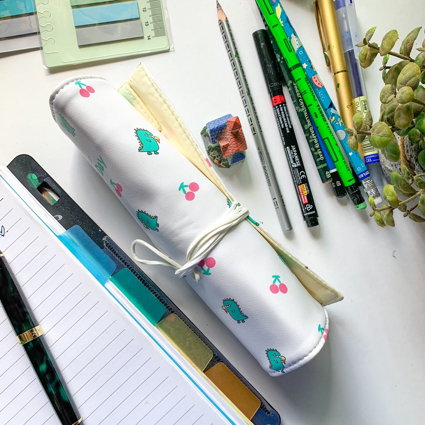 Pencil Fabric Bag White MG1332-B | 19X6 cm