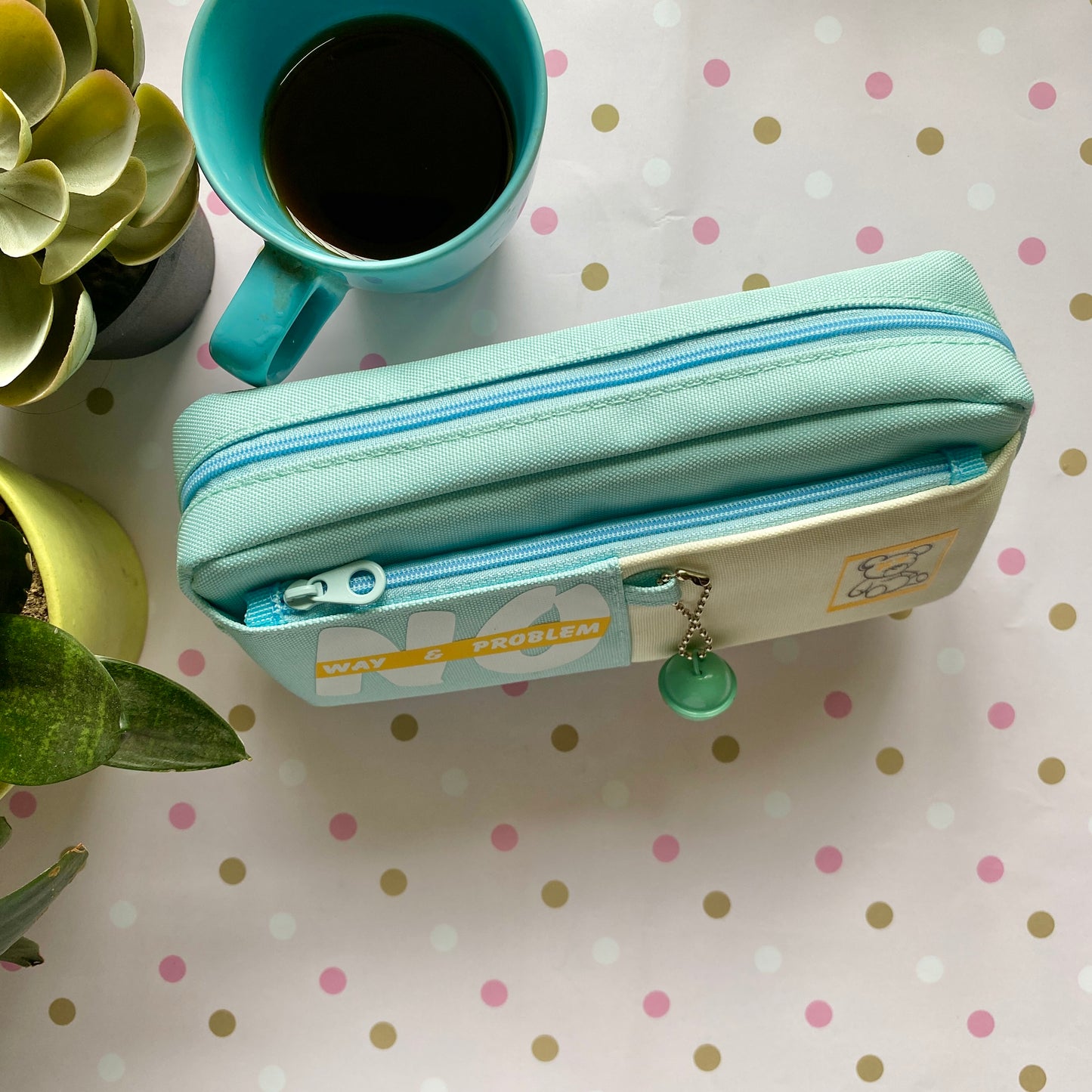 Pencil bag sea green | size- 21x9.5x6 cm