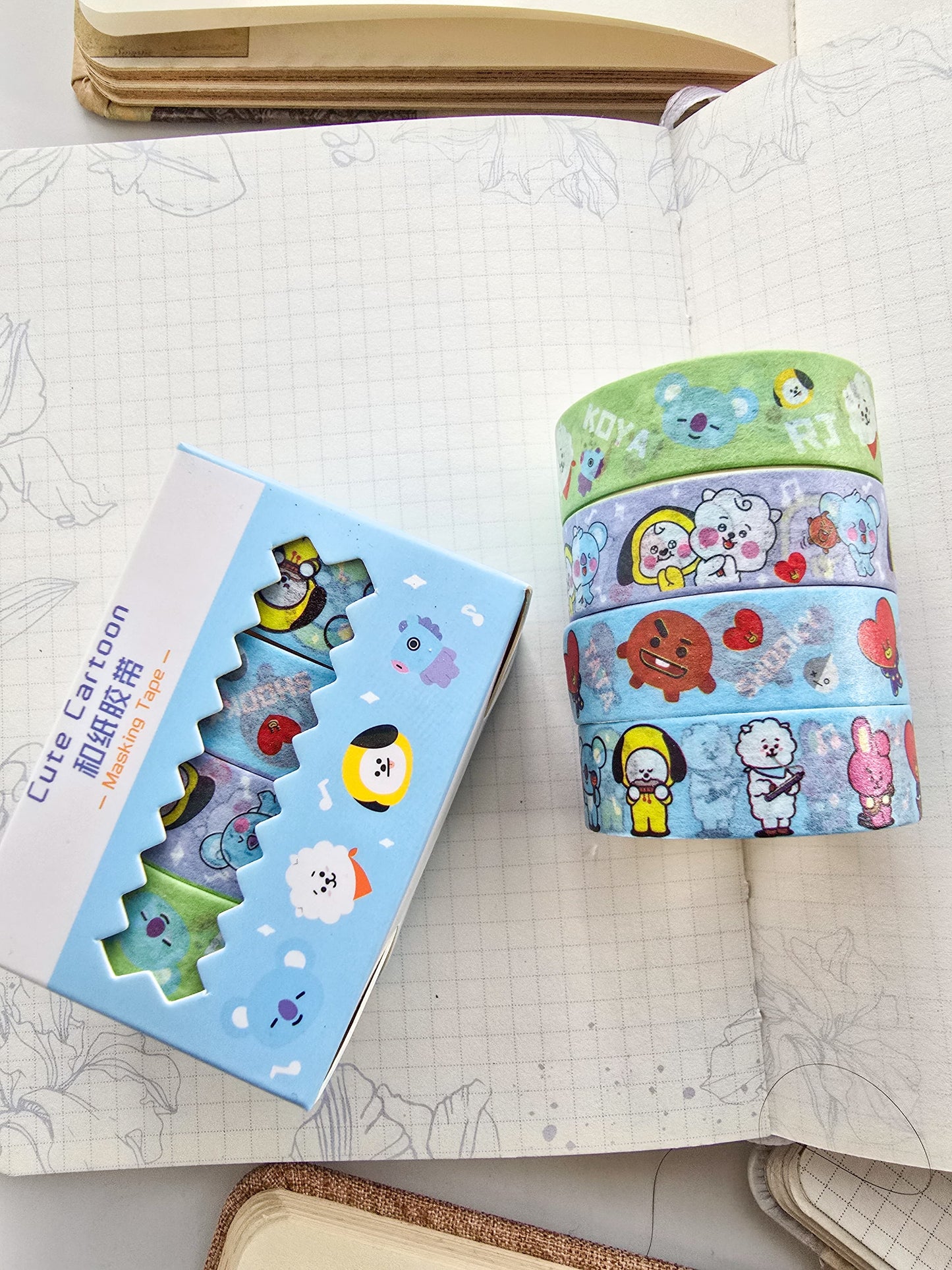 #10 - Washi Tape Set of 4 Washi tapes | Japanese Washi Paper | 2 Meter each