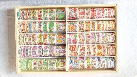 KBX2046-#1 - 100 Pcs Kawaii Washi Tape Rolls Set