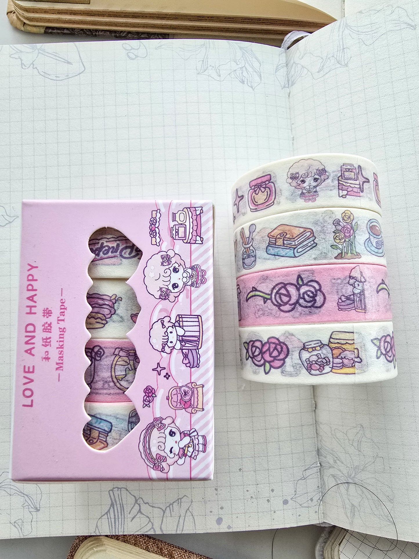 #9 - Washi Tape Set of 4 Washi tapes | Japanese Washi Paper | 2 Meter each