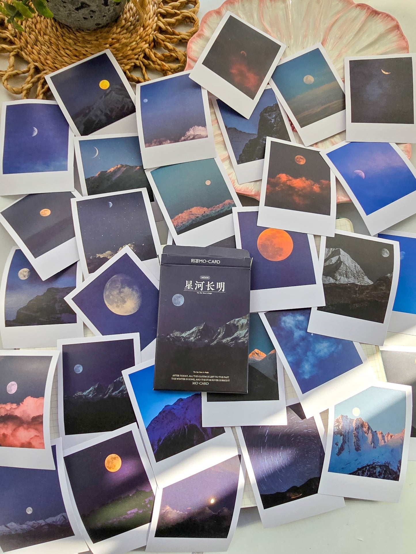 Mmk06d236 Polaroid photo Moon night | mocard 30 pcs | Paper Sticker | 58mmX88mm