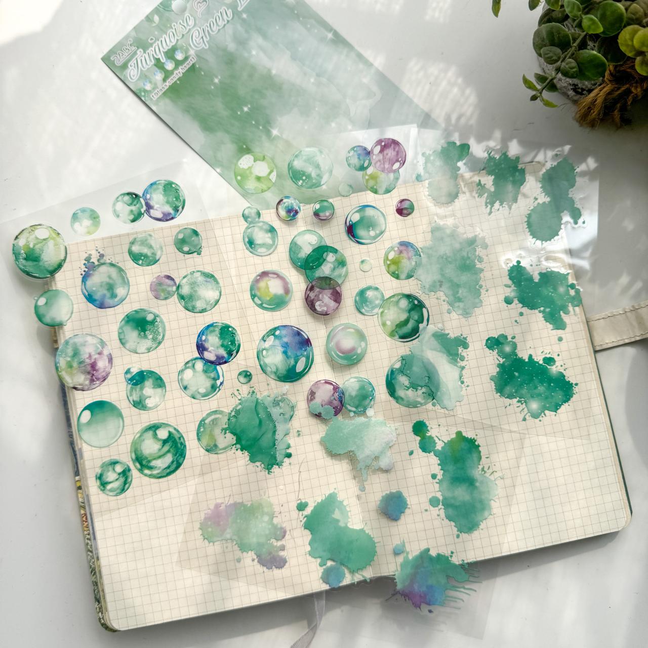 LLTX602 - pet stickers glass sugar heart series creative cut film stickers handbook material stickers 4 pieces