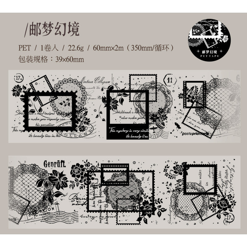 Yylm001 Journal Design Sticker Roll | Journaling Sticker Roll | B&W Design Sticker 60mmx2m