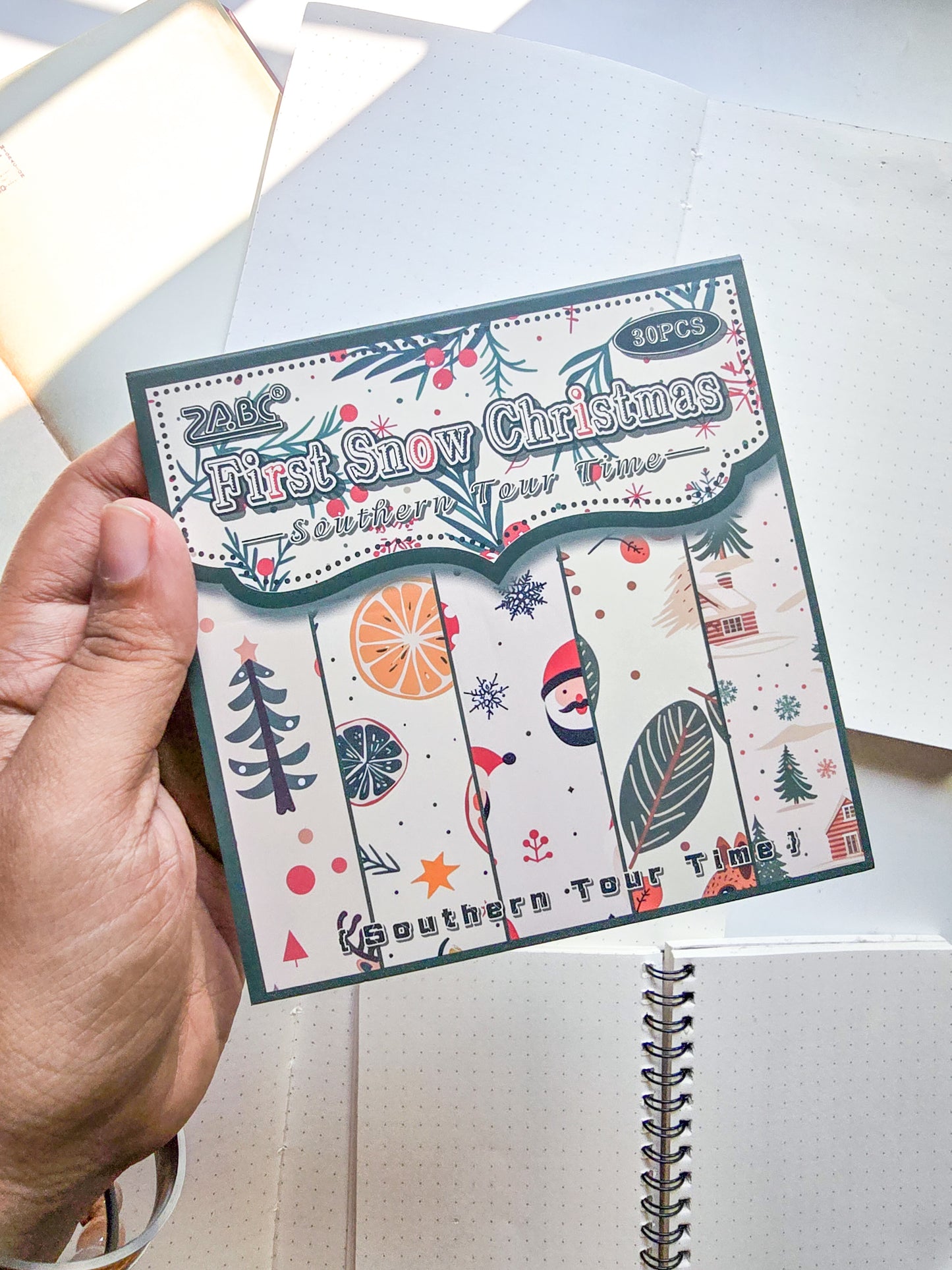 NXSG-605 First Snow Christmas| Journal Paper| Floral Vintage Paper| Green Theme|120*120mm 30 Pcs