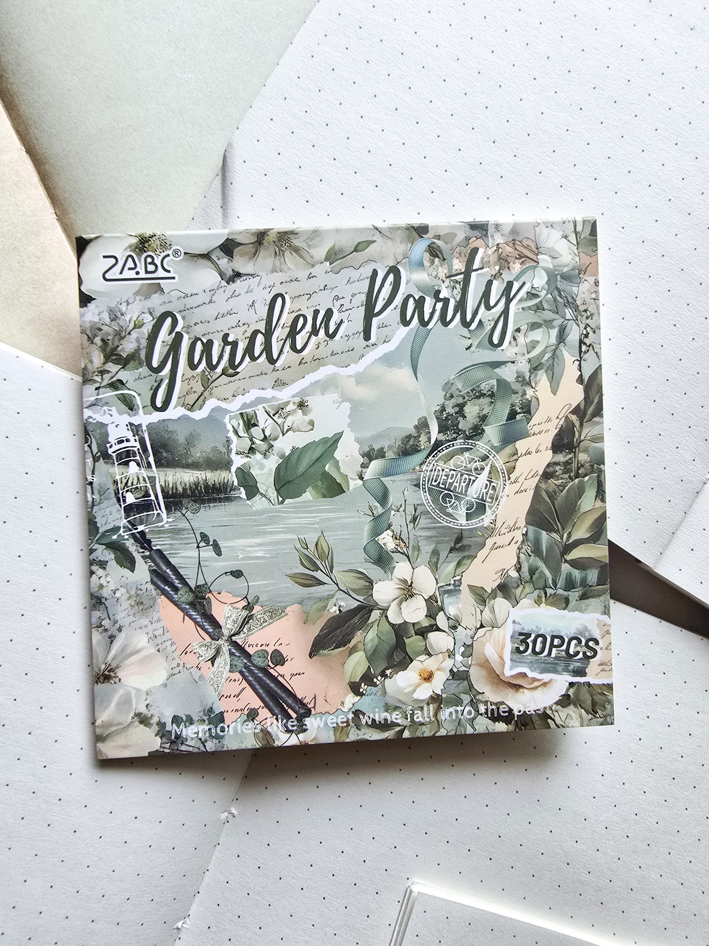 JQCC-605 Garden Party| Journal Paper| Floral Vintage Paper| Green Theme|120*120mm 30 Pcs