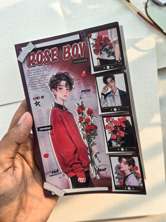 HYHS-402 ROSE BOY| Journal Character Red & Black Theme Pet Sticker Book| 150*100mm 20Pcs
