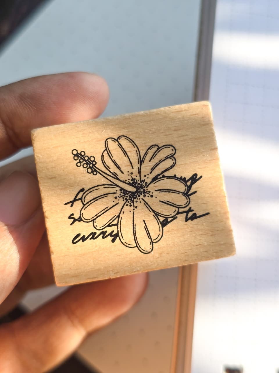 MGYJ606-4 Wooden Stamp Flower Letter