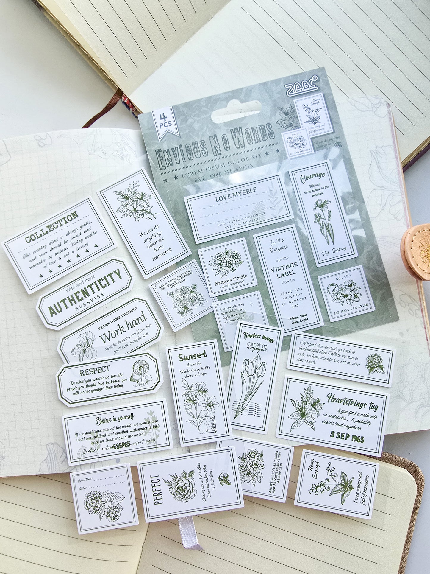 Cxyd601 Paper Sticker Sheets | Envious No Words | 4 Sheets