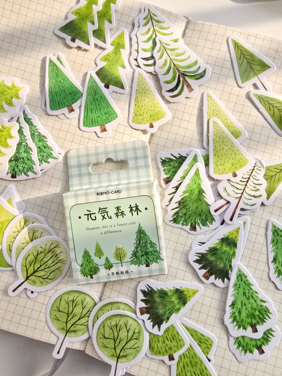 Mmk04c045 Paper sticker Pack Green Sticker pack | Tree