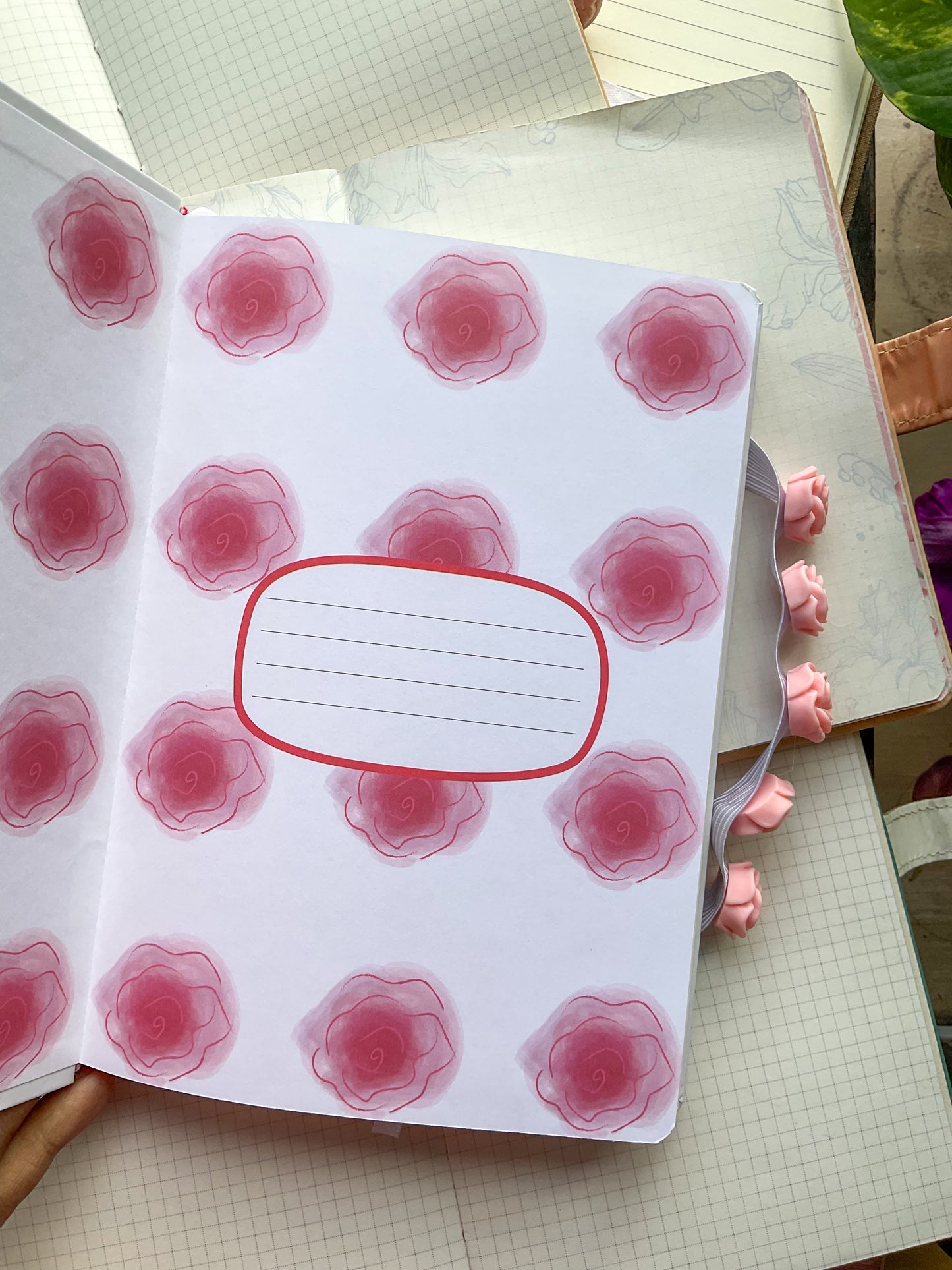 Blooming Rose Notebook|A5 Notebook Ruled| Hard Cover| BG-A5-12465-3|96 Pages
