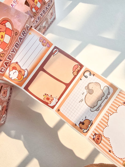 CM2757#3 1 pc Kawaii Sticker Roll Brown | 48 pcs Stickers | Paper Stickers | CAPYBARA