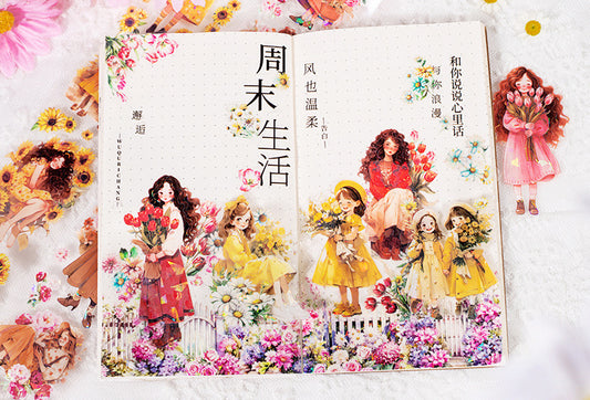 Hdsn002 PET Sticker Roll | Foiled Floral Sticker Collection | Girls Sticker 50mmx2m