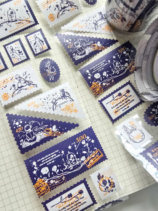 Mmk03g026 The price And the Rose | Stamp Sticker Roll 2M| Blue