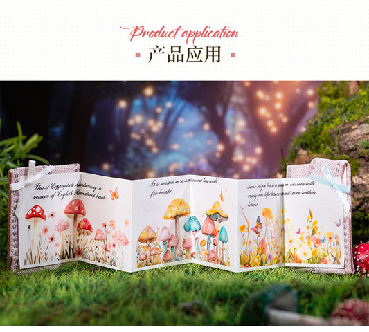 MHD-YJHD001-Mushroom Theme Transparent PET Sticker Roll | 40 mm | 2mtr