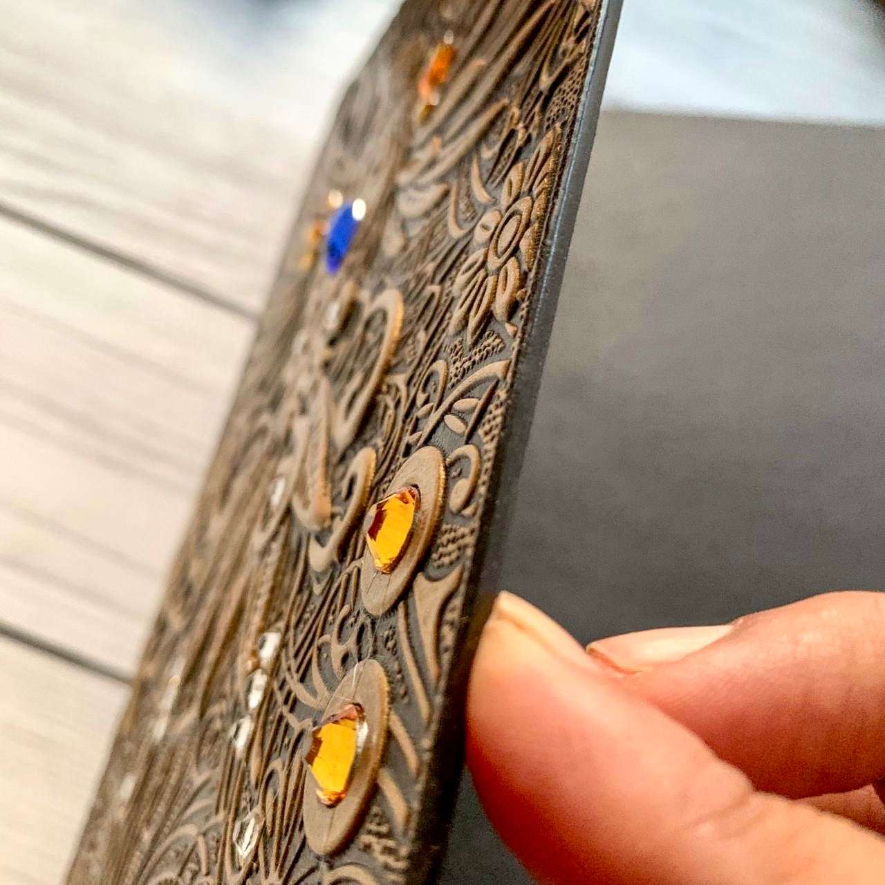 Bird with stone Premium Notebook | Diary | golden