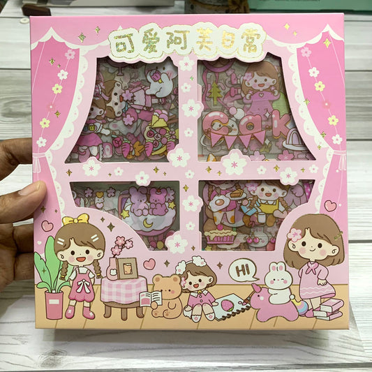 #2 DS-KBX-2047 Kawaii 100 Sheets Sticker Set Box | Cute Stickers | 100 Sheets