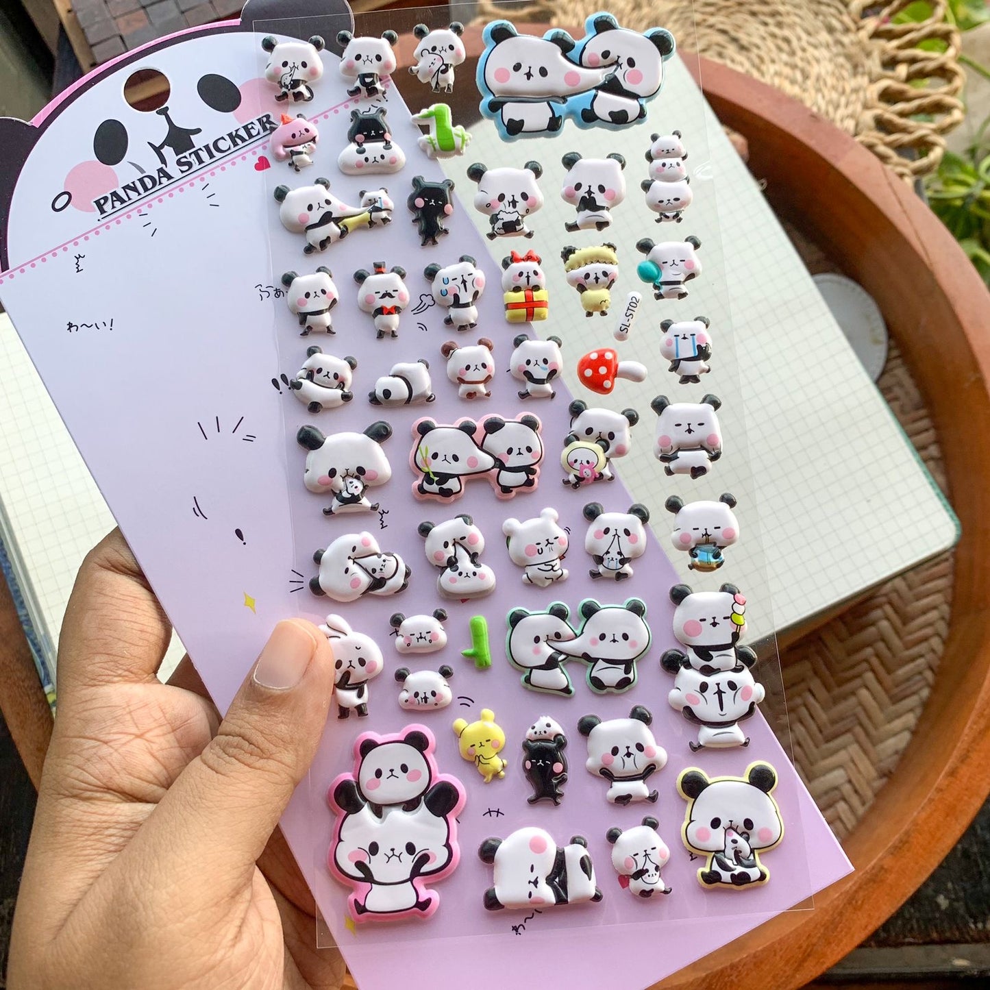 SLST02 - 3D Puffy Decorative Stickers Panda | 1 sheet