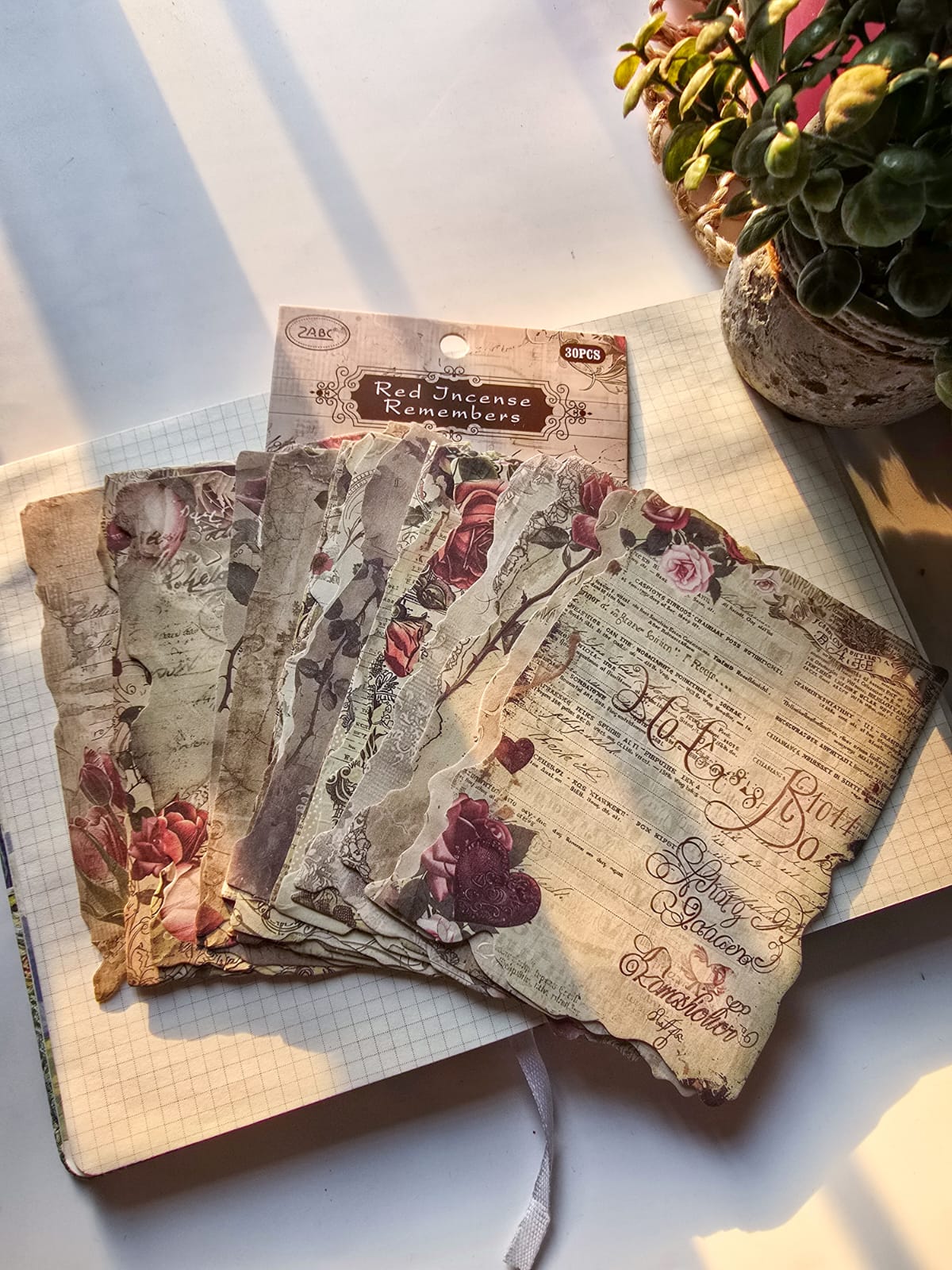 YMHJ606 - material paper Qimeng Huajian series non-sticky DIY collage retro creative notebook