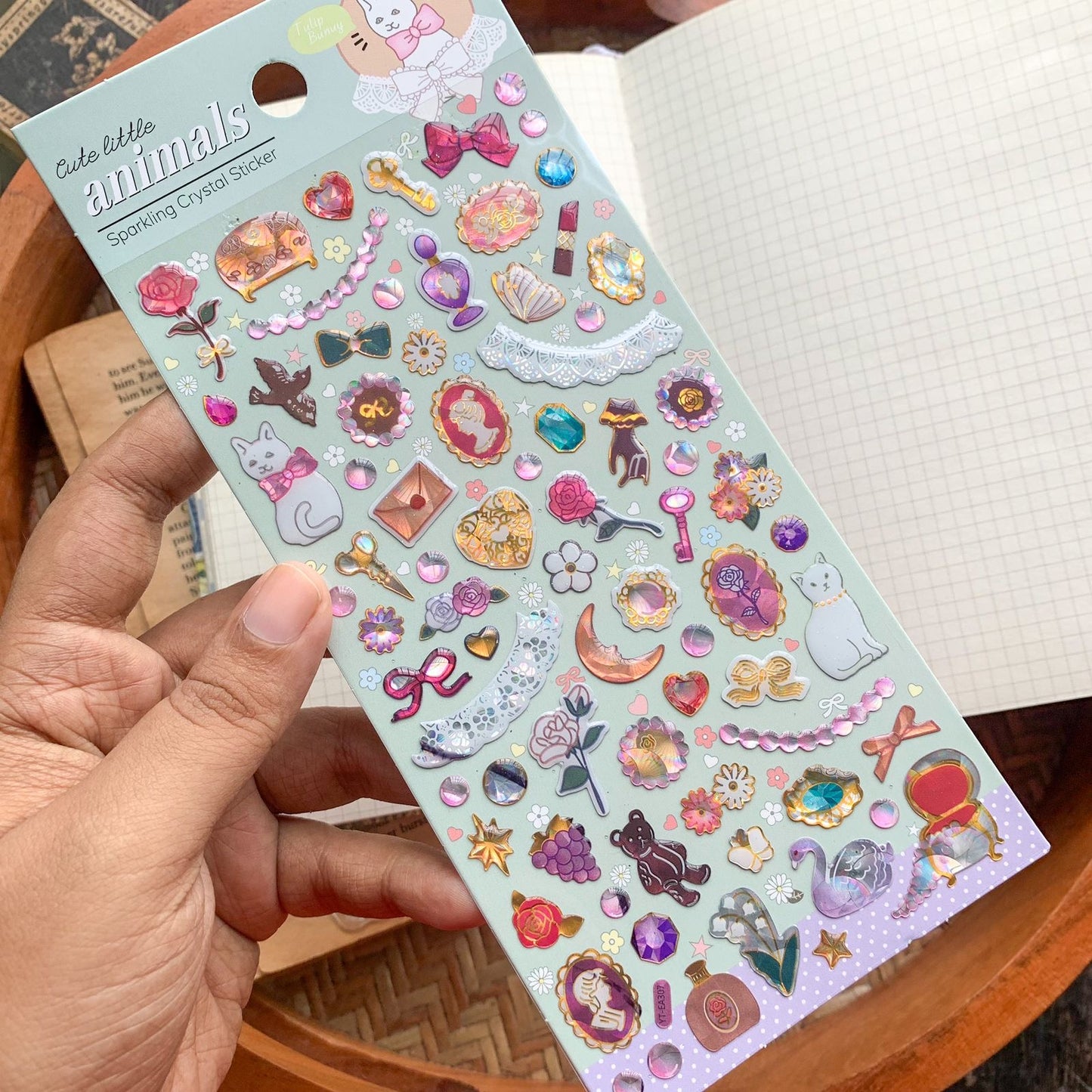 YTEA307 - Kawaii Deco Sticker | 3D Decorative Stickers Cat and Letter | 1 sheet | Lunar