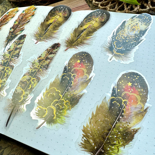 Tz2207zzr -c Transparent Pet sticker foil Feather collection Big | 10 pc