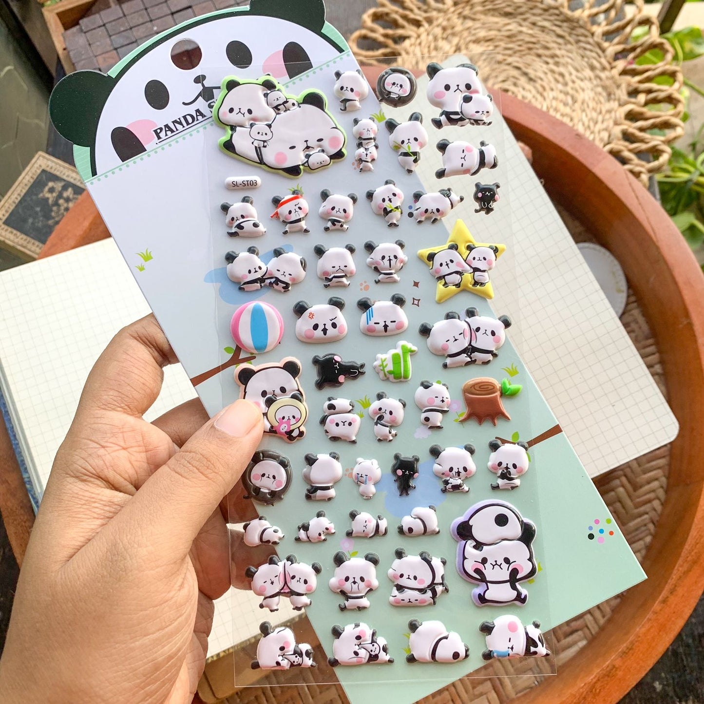 SLST03 - 3D Puffy Decorative Stickers Panda | 1 sheet