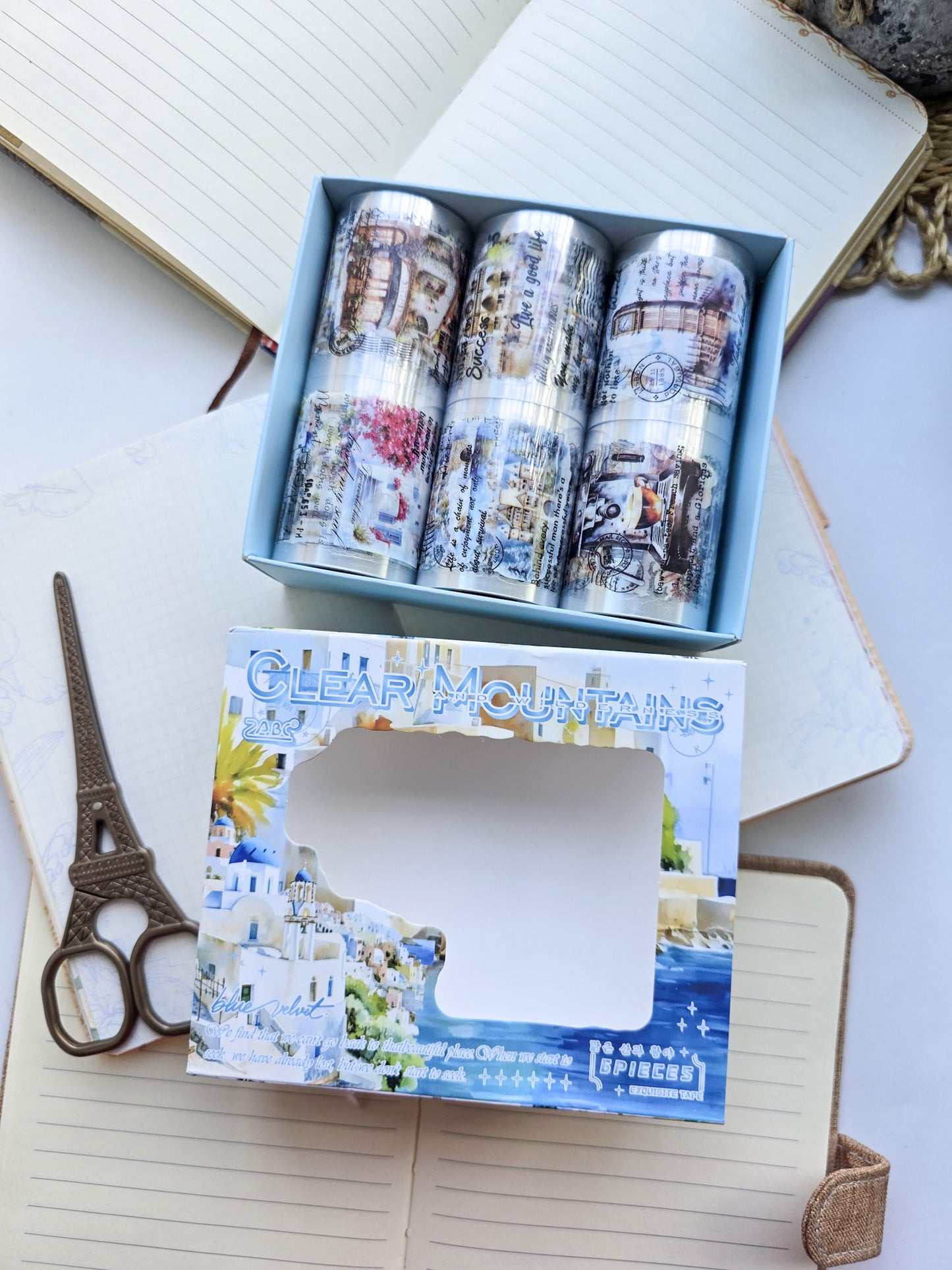 Syqk101 Travelling PET Sticker Roll Box | 6 Sticker Rolls 50mm*2m