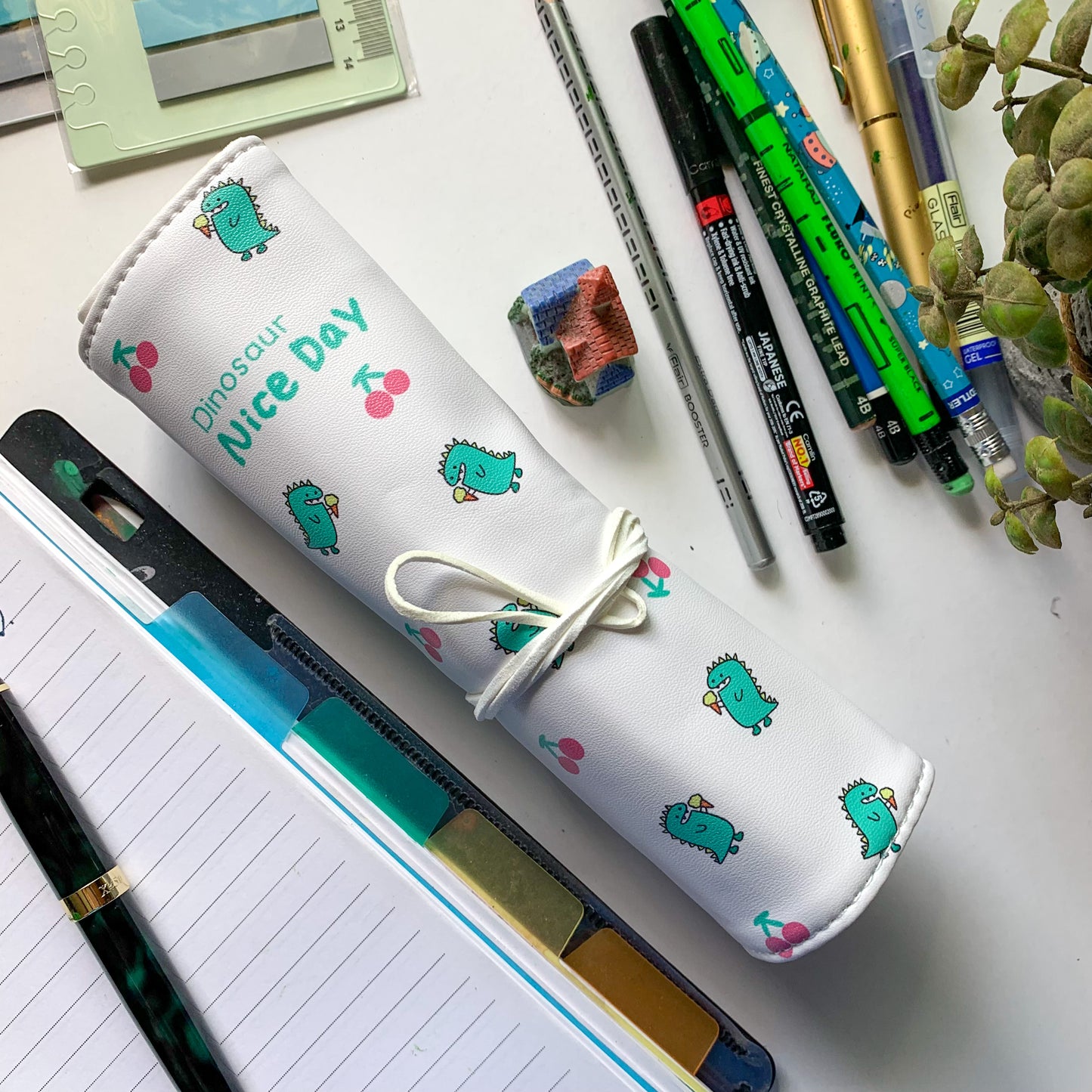 Pencil Fabric Bag White MG1332-B | 19X6 cm
