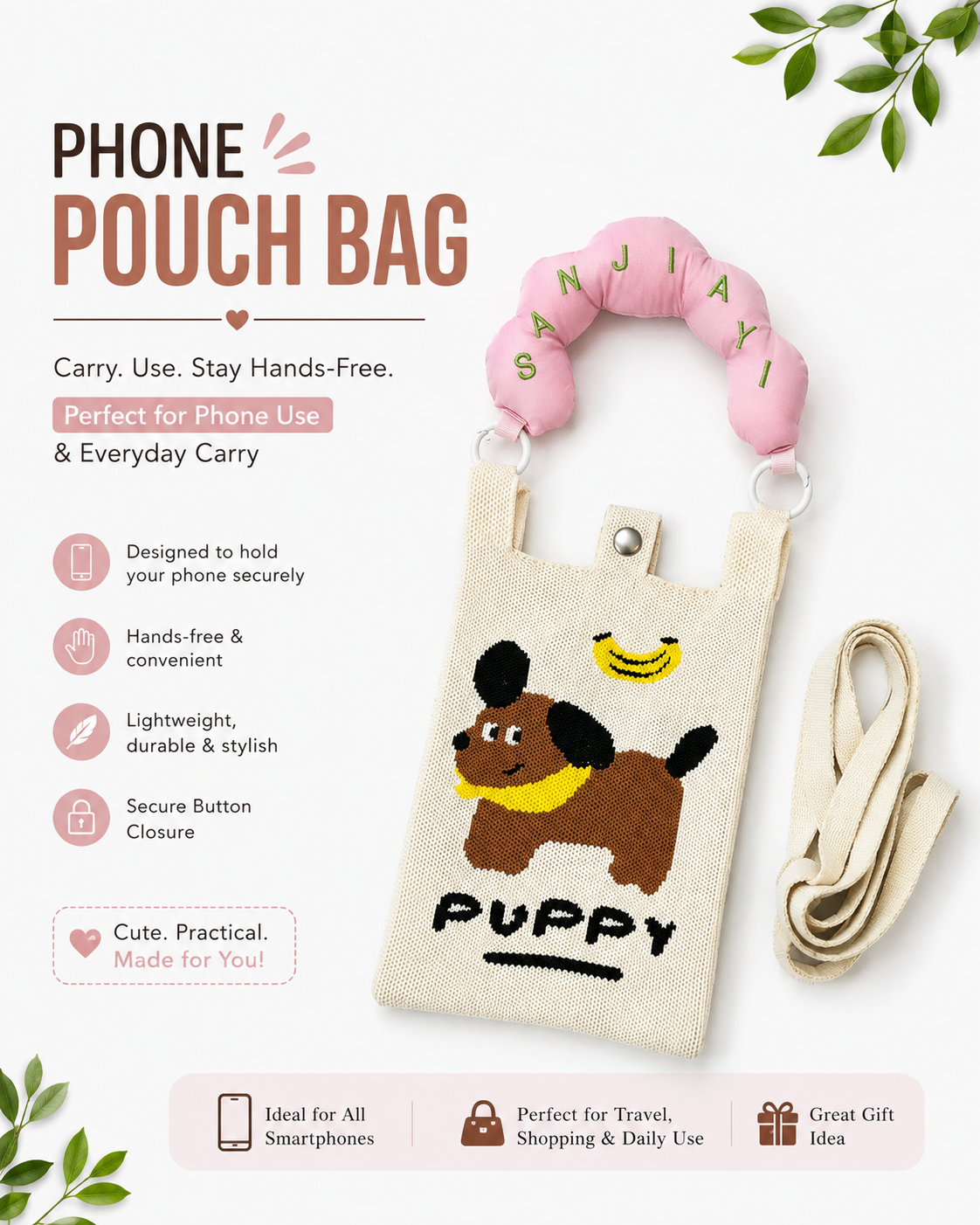 Phone pouch bag | Carry Use Stay hands Free