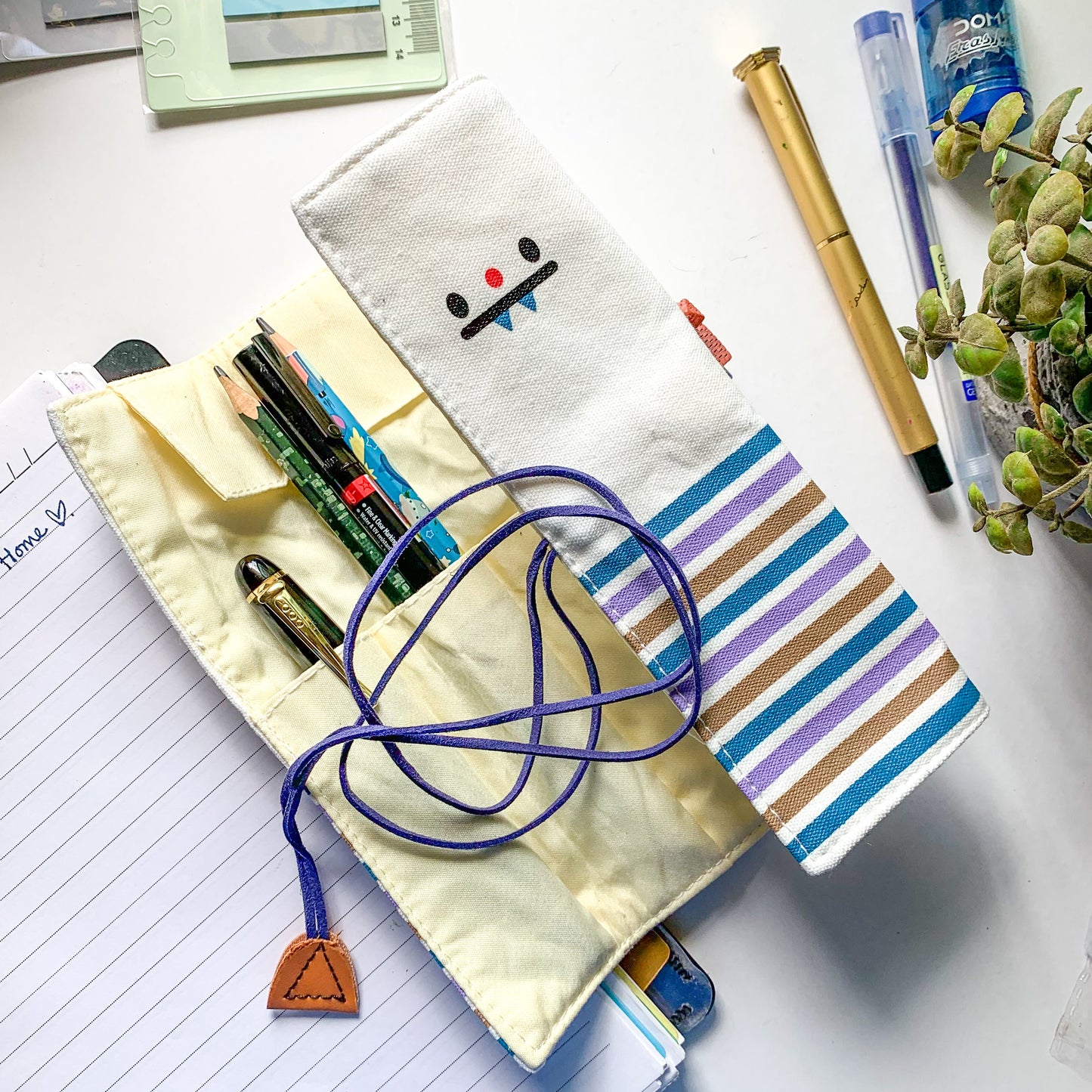 Pencil Fabric Bag White MG1332-F | 19X6 cm