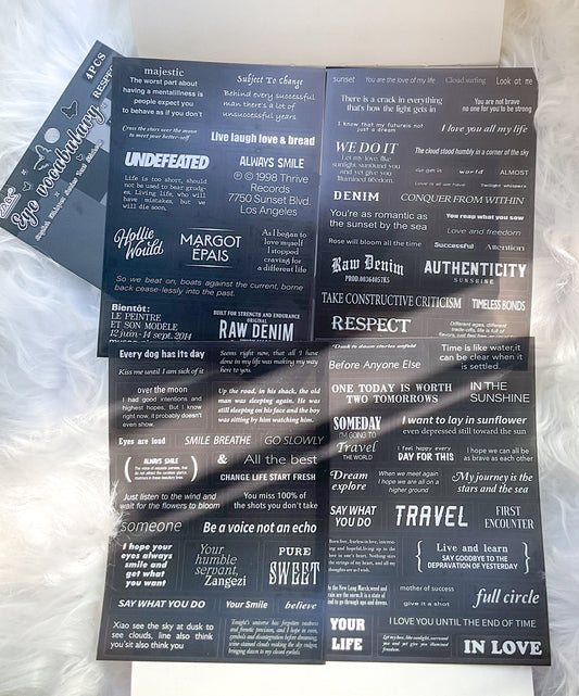 YWXY-6-06|G-9| | Eye Vocabulary | PET | Transparent Sticker | 4 Sheets | 120*170mm